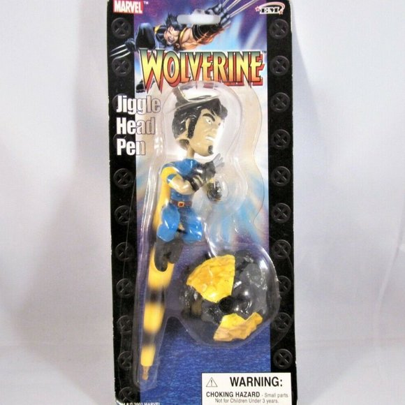 Marvel 2003 Wolverine Jiggle Head Pen with Stand - Picture 2 of 12